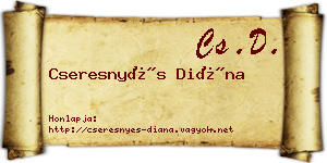 Cseresnyés Diána névjegykártya